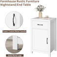 thumbnail image 6 of Farmhouse End Table, 30” Tall Rustic Nightstand with Drawer and Storage Cabinet, Wood Sofa Side Bedside Table with Adjustable Shelf for Living Room, Bedroom, White, 6 of 14