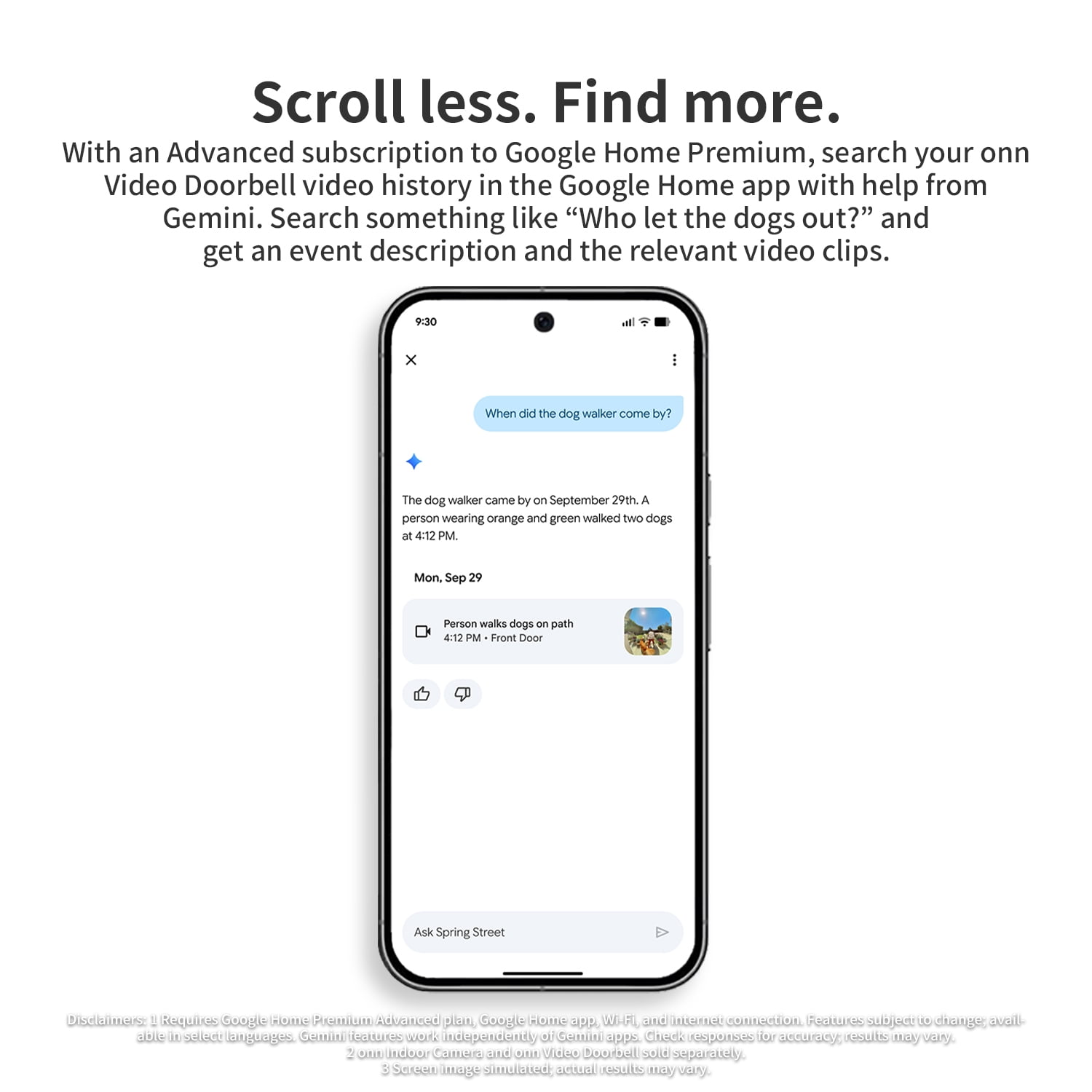 onn Video Doorbell Wired, with Google Home and Gemini, Head to Toe View, 1200p HDR – Search Video History, Event Descriptions (Existing Doorbell Wiring Required)