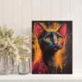 thumbnail image 2 of Qisvanset 12x16 Inch Savannah Cat Pop Art Canvas Wall Art, Creative Animal Portrait Decor for Living Room Home, 2 of 8