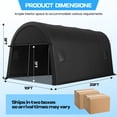thumbnail image 3 of HOTEEL Carport 10x20ft Heavy Duty Portable Garage with All-Steel Metal Frame & Vents, All-Season Round Style Outdoor Storage Shed for Car, Truck, Boat, Patio Furniture Anti-Snow Waterproof, 3 of 12
