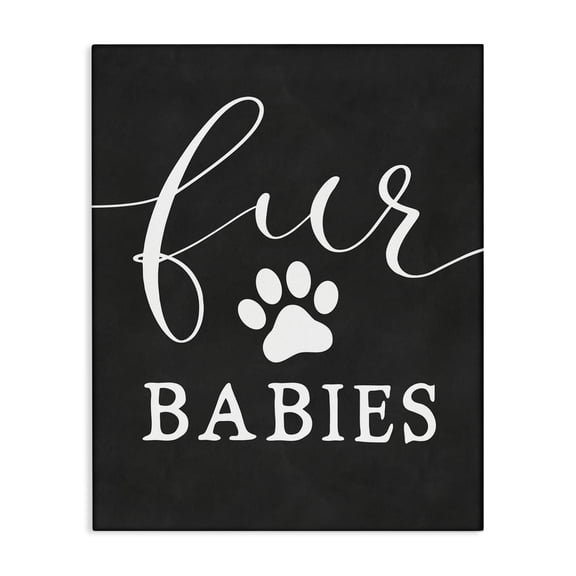 Stupell Industries Fur Babies Pet Phrase Typography Painting Gallery Wrapped Canvas Art Print Wall Art, 16 x 20