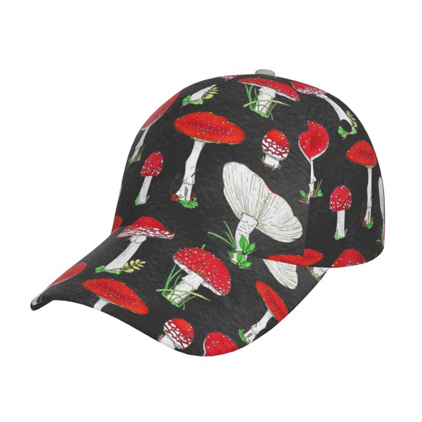 Balery Red Mushrooms Gorra de béisbol de tamaño ajustable para correr, entrenar y actividades al aire libre. Gorra de papá para todas las estaciones.
