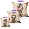 thumbnail image 4 of Merry Christmas Santa Belgian Malinois Scarf Twinkling Lights Xmas Holiday Pillow Cushion Double Sided Sheepdog Dog Lover Gifts Throw Pillow - 00022, 4 of 4