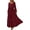 Wine Red, variant on Womens Long Sleeve Smocked Maxi Dress Casual Square Neck Swiss Dot Tiered Ruffle Flowy Pocket Dresses