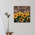 thumbnail image 3 of 12 Inch Wall Clock Battery Operated Square Clock for Office, Kitchen, Outdoor, Living Room,Autumn Background with Sunflowers Art Chic, 3 of 4