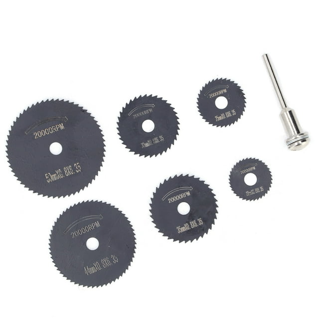Disco de sierra de acero, 6 piezas Sierra circular HSS Hojas de sierra circular HSS Vástago Hojas de sierra circular HSS Claridad notable