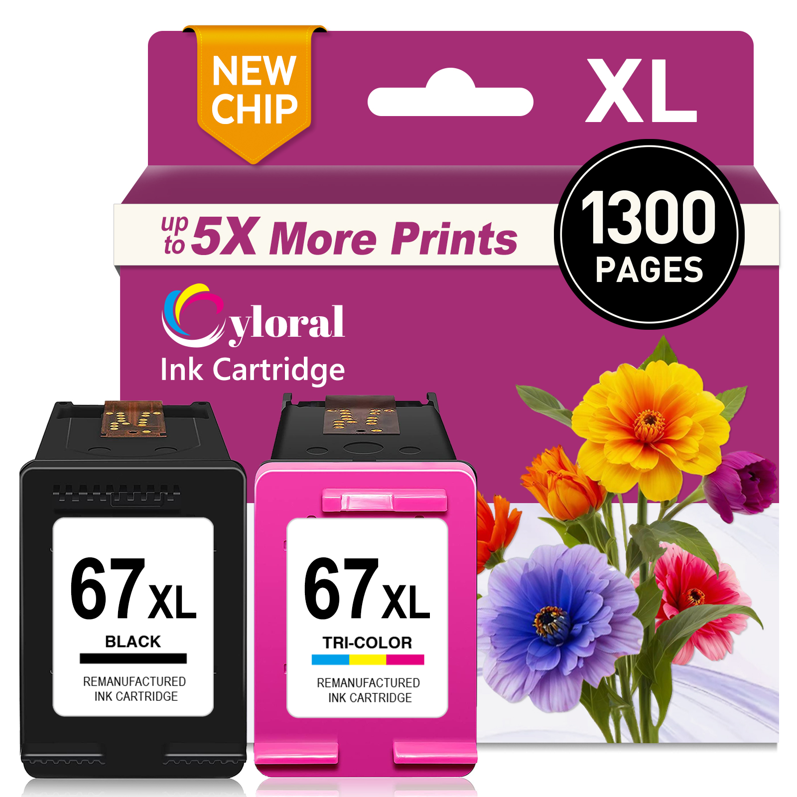 Cyloral HP 67XL High-Yield Ink Cartridge 2-Pack photo 1