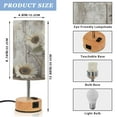 thumbnail image 2 of Wobogo Wooden White Sunflower Bedside Lamp Touch Control Table Lamp with USB A+C Charging Ports & AC Outlet 3-Way Dimmable Nightstand Lamp with Linen Fabric Shade for Bedroom Living Room, 2 of 8