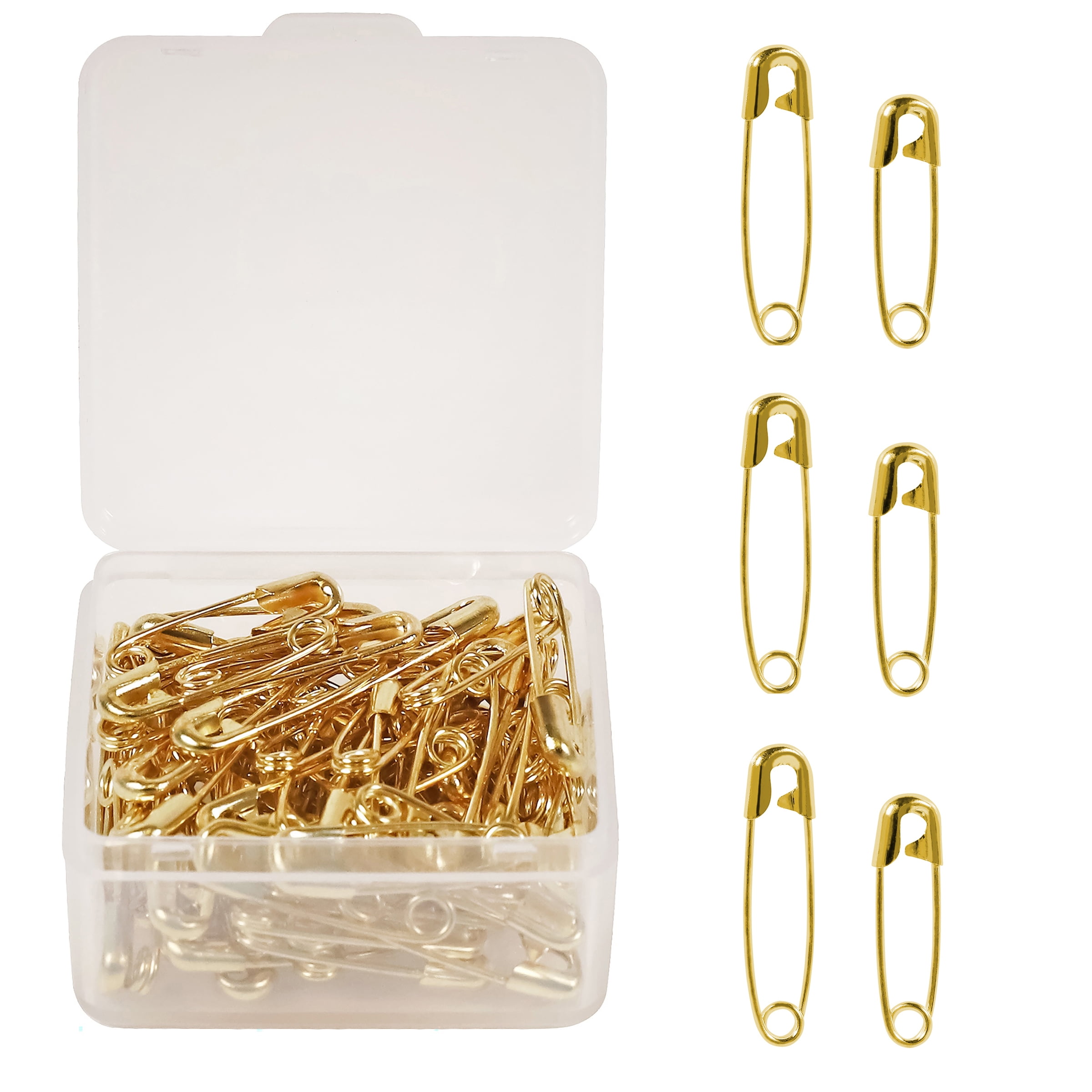 (2 pack) Hello Hobby Assorted Size Gilt Safety Pins (80 Count)