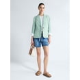 thumbnail image 3 of Free Assembly Women's and Women's Plus Single Breasted Cotton Blazer, Sizes XS-4X, 3 of 6