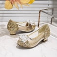 thumbnail image 4 of VeFlora Girls Dress Shoes, Glitter Princess Shoe, Flower Mary Jane Low Heels, Party Wedding Prom Footwear for Toddler Kids(Gold1/5-5.5 Years Little Child), 4 of 9