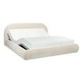 thumbnail image 3 of Jennifer Taylor Home Archie Puffy Grounded Upholstered Platform Bed Oatmeal Light Beige Chenille, 3 of 9