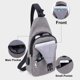 thumbnail image 3 of Bolso bandolera de lona mochila multiusos bolso bandolera viaje senderismo pecho mochila para hombre mujer gris, 3 of 5