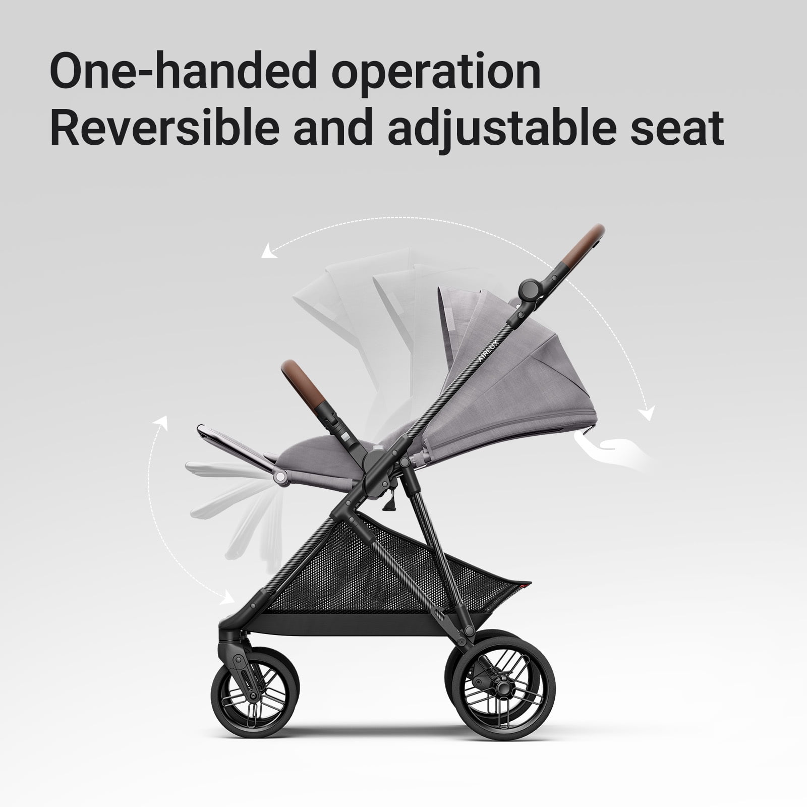 Mamazing Baby Stroller Air Lux Carbon Fiber 15.9 lbs Lightweight Compact Fold Reversible Seat with UPF 50+ Canopy for Infant Toddler