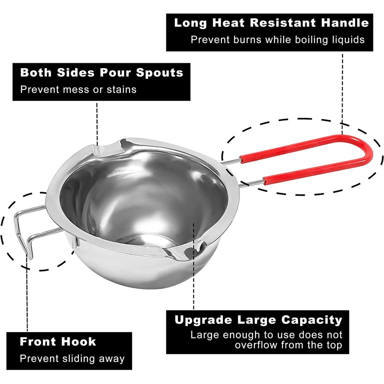 Lodge Cast Iron Melting Pot / Soup Bowl w/ Handle + 2 Spouts USA MPR