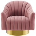 thumbnail image 6 of Accent Chair, Set of 2, Velvet, Metal Steel, Pink, Modern Contemporary Urban Design, Living Lounge Room Hotel Lobby Hospitality, 6 of 6