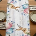thumbnail image 5 of Table Runners 90 Inches Long Dress Scarves, Bunny Easter Farmhouse Coffee/Dining/Kitchen Table Runner for Living Room, Spring Floral Eucalyptus Leaves Weeping Wooden 13x90 Inch, 5 of 9