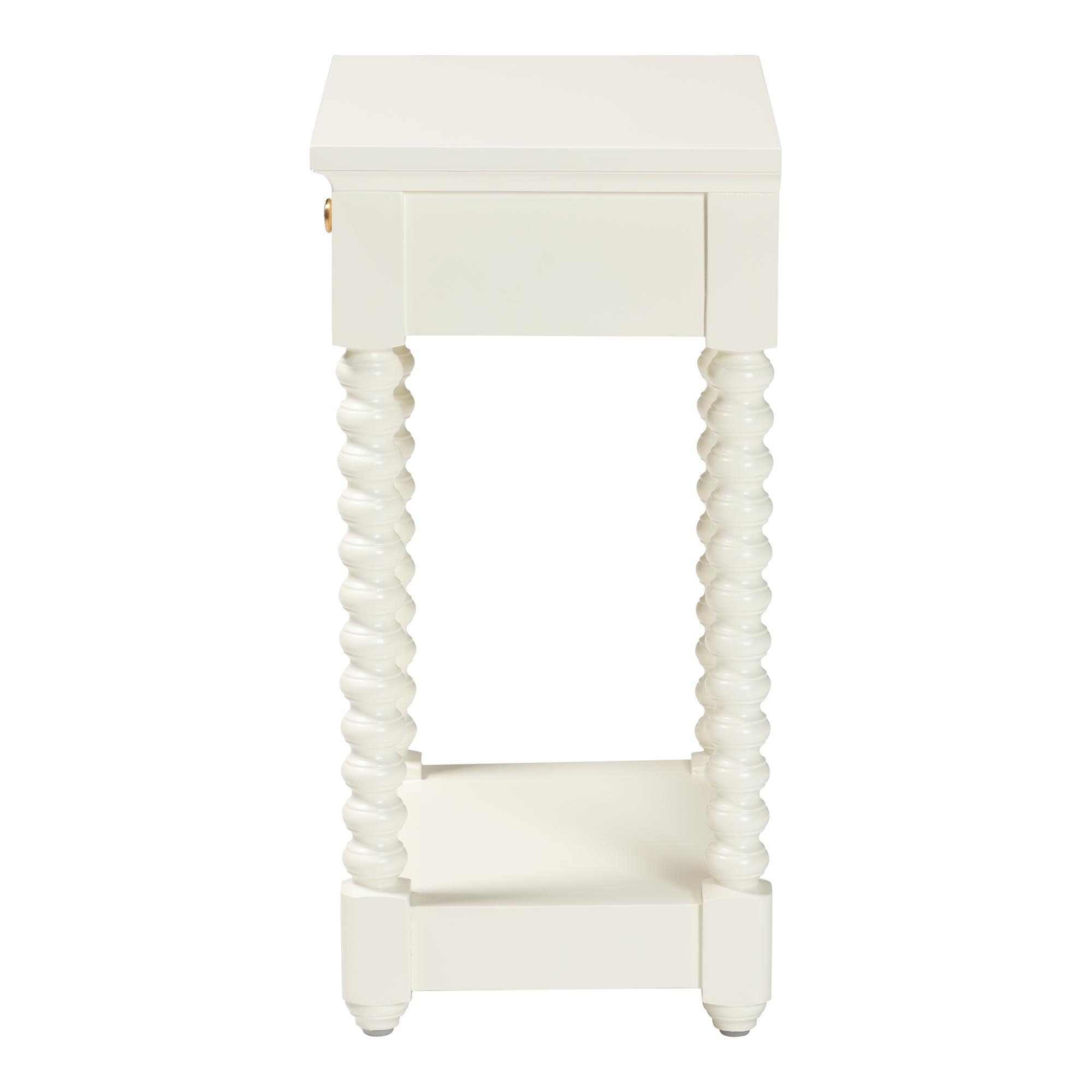bali & pari Terentia Mid-Century Nightstand, 1-Drawer, White