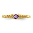 thumbnail image 5 of 14K Yellow Gold Ring Band Birthstone (02) February Amethyst Purple, Size 5, 5 of 5