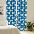 thumbnail image 2 of Ambesonne Chinese Window Curtains, Folkloric Moon and Cloud, Each 28" W x 95" L, Blue Cream and White, 2 of 4