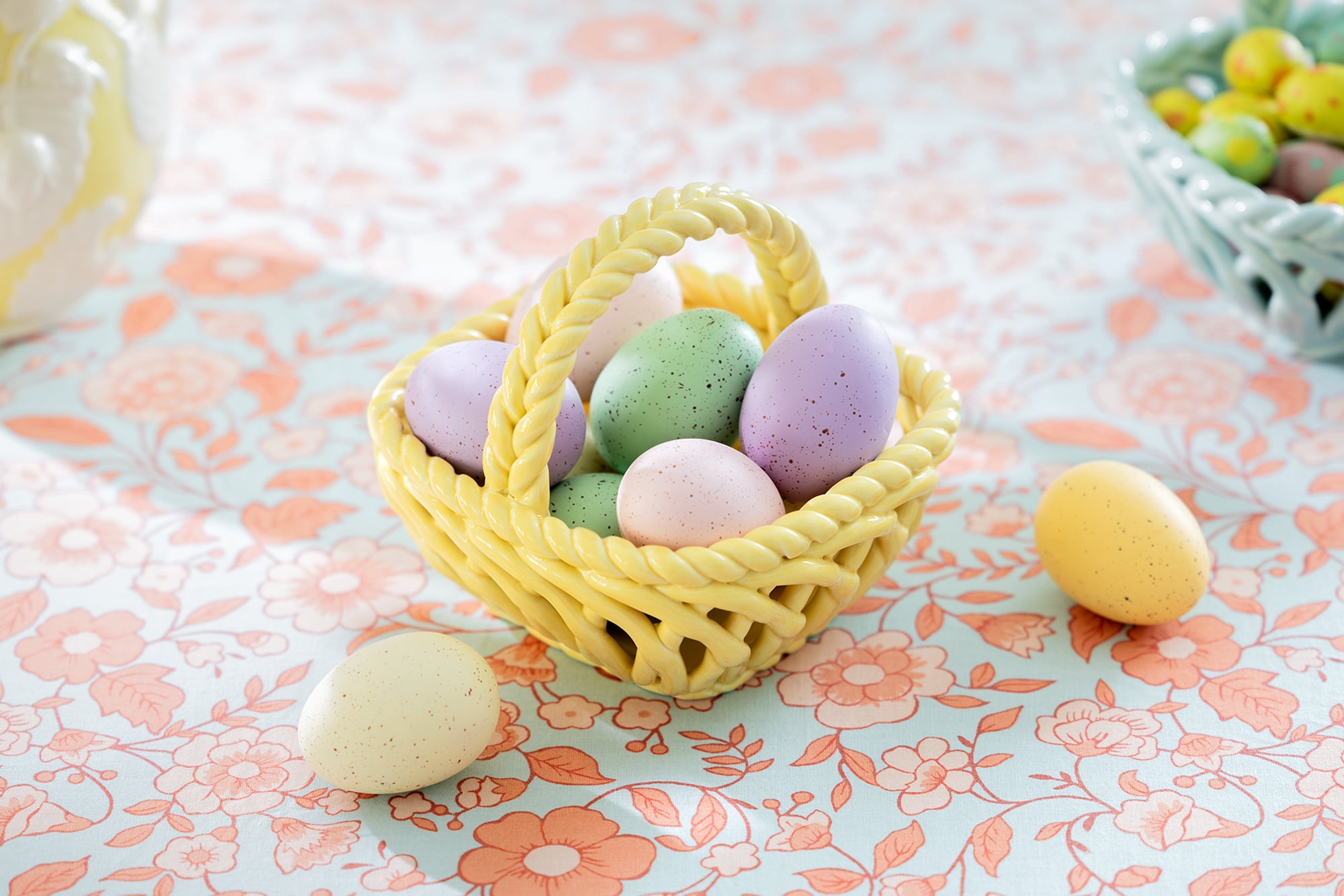Potter's Studio Hand Woven Easter Small Basket - Yellow Grace Teaware