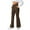 Brown, variant on Langwyqu Women's Bootcut Yoga Pants Crossover Female Casual Trousers Split Flare Leggings with Pocket