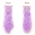 thumbnail image 2 of SHCKE Clip in Hair Extensions 24 Inch Hairpieces 8 Pieces Set Clip On Hair Extension Curly Double Weft Hair Extensions Synthetic Hairpiece for Women Light Purple, 2 of 6