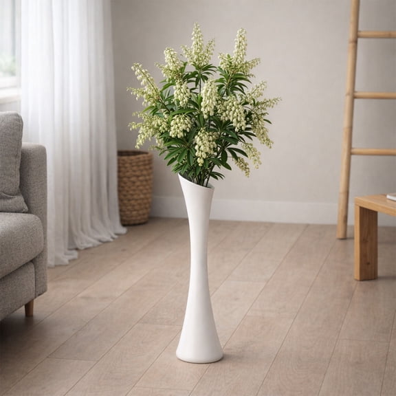 19‑Inch Large Plastic Flower Vase, Modern Big Size Floral Vase, Decorative Clear‑Look Vase, Stylish Home Accent for Living Room Bedroom Office Desk Table Decoration