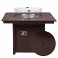thumbnail image 2 of WestinTrends Helios Modern Outdoor Patio Propane 42" Square Fire Pit Table (Rocks Not Included), Dark Brown, 2 of 14