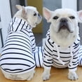thumbnail image 4 of Breathable Pet Clothing - Keep Warm Strip Pattern Soft Sweatshirt - Cozy Coat for Stylish Home Wear, 4 of 8