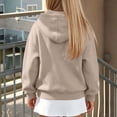 thumbnail image 4 of NAISIBABY Girls Hooded Sweatshirt – Fleece-Lined Long Sleeve Casual Zip-Up Jacket Khaki Size 9, 4 of 8