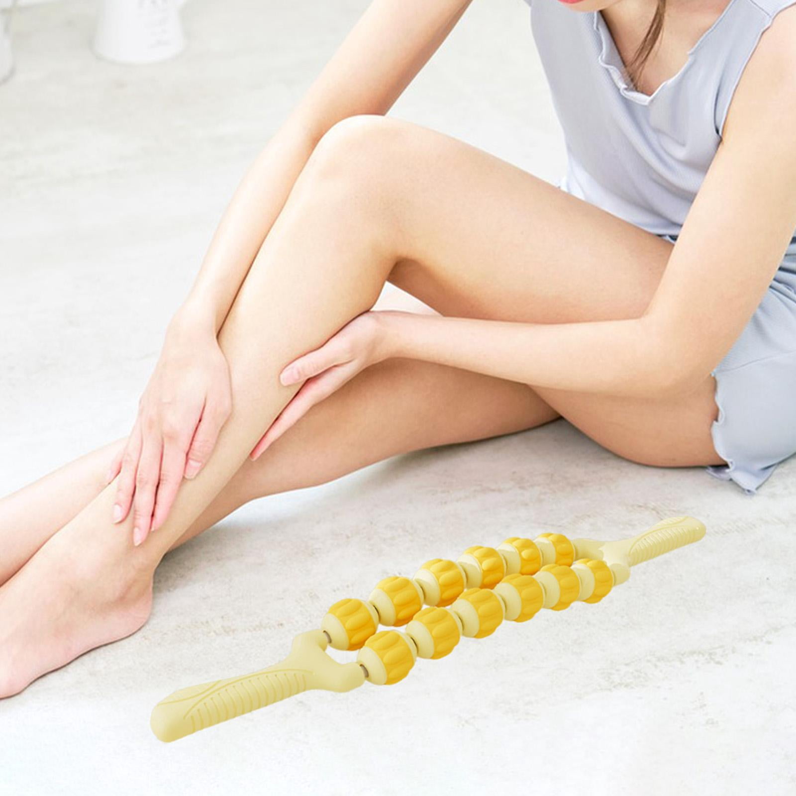 Baoblaze Massage Roller Rod Sensory Integration Training Device Deep Tissue Calf Rolling Yellow 3 Row