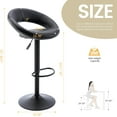 thumbnail image 2 of CQAOE Adjustable Swivel Bar Stools, Modern PU Leather Hollow Back Counter Height Bar Chairs with Airlift, Comfortable Cute Kitchen Dining Pub Cafe Stools, Set of 2 (Black, Black Base), 2 of 9