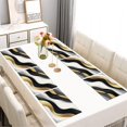 thumbnail image 2 of Black White Marble Gold Wave Pattern Summer Placemats Table Placemats Set Of 6-Linen Kitchen Washable Placemats Table Mats 11.8"x17.7" Non-Slip Heat Resistant, 2 of 5