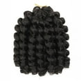 thumbnail image 1 of Xiao Hua Cabello de ganchillo con rebote de 8 pulgadas, rizado, trenzado corto y rizado, jumbo Passion Twist, para mujer, paquete de 6, negro natural, 1 of 2