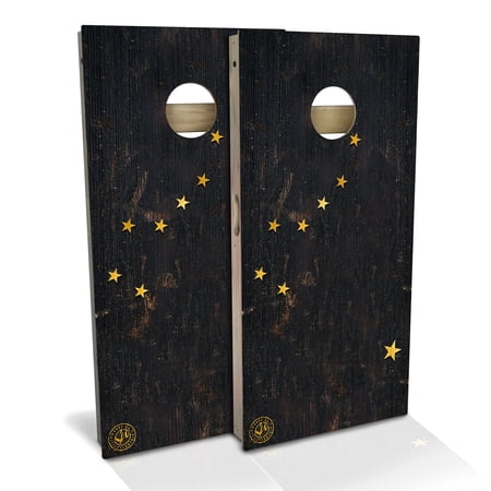 Skip's Garage | Alaska Flag Cornhole Board Set | Includes Boards & Bags | Choose Your Size & Accessories