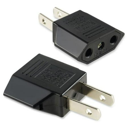 Insten Travel Charger Eu To Us Plug Adapter Black Walmart Com