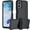 Black, variant on Phone Case for Motorola G Play 4G (2024), Heavy Duty 3-Layer Hybrid Silicone Shockproof Cover with Belt Clip, for Moto G Play 2024 4G Protective Shell, Black