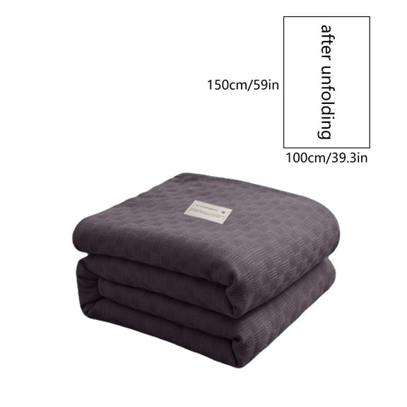 Rkxzt Cotton-Acrylic Blend Blanket Cotton Thermal Blanket Twin Size 59x39 Inches Breathable Soft All Season Bed Throw 1pc Bedding|Cotton,Coffee