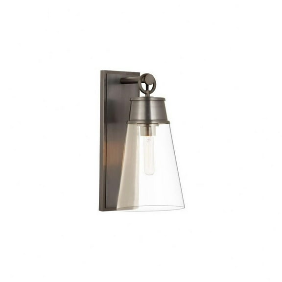 1 Light Wall Sconce in Restoration Style-16 inches Tall and 7.5 inches Wide-Plated Bronze Finish Bailey Street Home 372-Bel-4652446