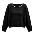 thumbnail image 6 of Goodw7 Women's Casual Round Neck Pullover, Loose Fit Color Block Knit Sweater, Comfortable Top Suitable for Daily Wear Weekend Trips and Casual Gatherings, 6 of 6