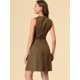 thumbnail image 5 of Vestido De Tweed A Cuadros Sin Mangas Para Mujer Vestidos De Trabajo De Pata De Gallo Entallados Y Acampanados MarrÃ³n S INSPIRE CHIC Vestido, 5 of 6