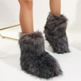 thumbnail image 4 of Cozy Women's Mid-Calf Snow Boots with Plush Faux Fur Lining for Warmth and Comfort, 4 of 11