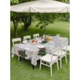 thumbnail image 3 of Outdoor Tablecloth with Umbrella Hole and Zipper, Grey Christmas Rectangle Table Cloth 60x102 Inch Waterproof Tablecloth, Winter Green Pine Tree Gold Snowflake Picnic Table Cover for Patio Camping, 3 of 7