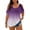 Purple, variant on Trgacdwlo L-5XL Plus Size Women Cold Shoulder Tops Gradient Crew Neck Short Sleeve Shirt for Women Hide Belly Vintage Women's Tunics Blue L