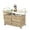 Brown, variant on Outdoor Bar Table Wicker Bar Cart with Cabinet and Steel Top Featuring Ice Bucket Lockable Wheels Side Basket for Garden Patio Poolside and Backyard