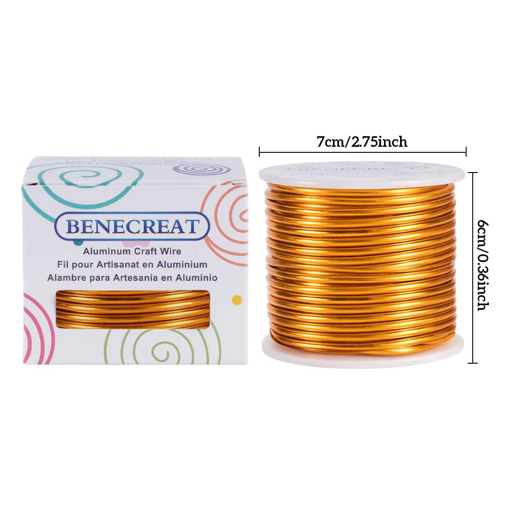 9 Gauge 55FT Gold Jewelry Craft Wire Resistant Bendable Aluminum Sculpting Metal Wire DIY
