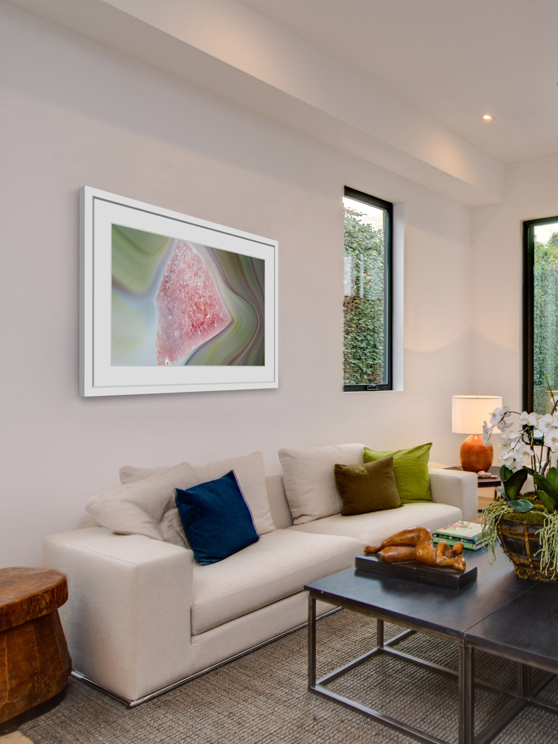 "Pink Grain" Framed Painting Print