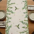 thumbnail image 5 of Table Runners 72 Inches Long Dress Scarves, Spring Botanical Farmhouse Kitchen Table Runner, Coffee Tablerunners, Watercolor Leaves Flowers Birds Beige 13x72 Inch, 5 of 9
