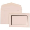 JAM Paper Wedding Invitation Set, Small, Black Border Set, Black Card with White Envelope, 100/pack